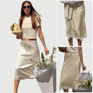 Fleurance — Beige Halter Top & Maxi Skirt Set