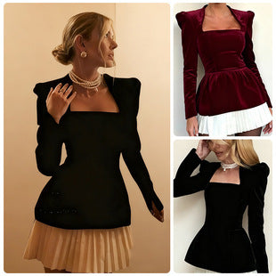 Fabienne — Black Peplum Top