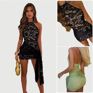 Yvonne — Black Lace Mini Dress