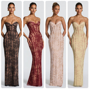 Doralice — Rose Gold Sequin Gown