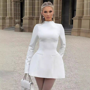 Pénélope — White Peplum Mini Dress