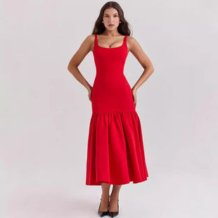 Lucienne — White Halter Midi Dress