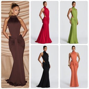 Fauve — Chocolate Off-Shoulder Mermaid Gown
