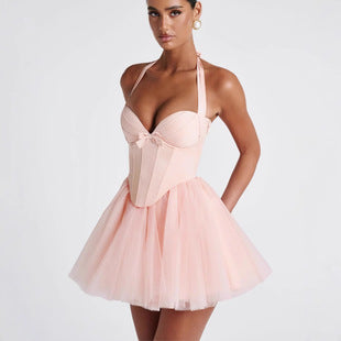 Fantille — Orange Satin Mini Dress