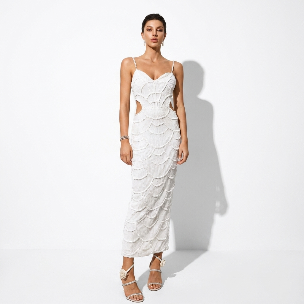 Éloise — Ivory Satin Cowl Slip Bridal Gown, front view