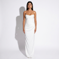 Odalie — White Sculptural Bustier Gown, front view
