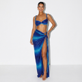 Azélie — Cobalt Sequin Halter Maxi Dress, front view