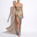 Esmée — Multicolor Beaded Bodycon Mini Dress, front view