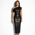Océane — Black Sheath Dress, front view