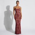 Doralice — Rose Gold Sequin Gown, front view