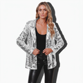 Cendrine — Silver Sequin Blazer, front view