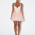 Fantille — Orange Satin Mini Dress, front view