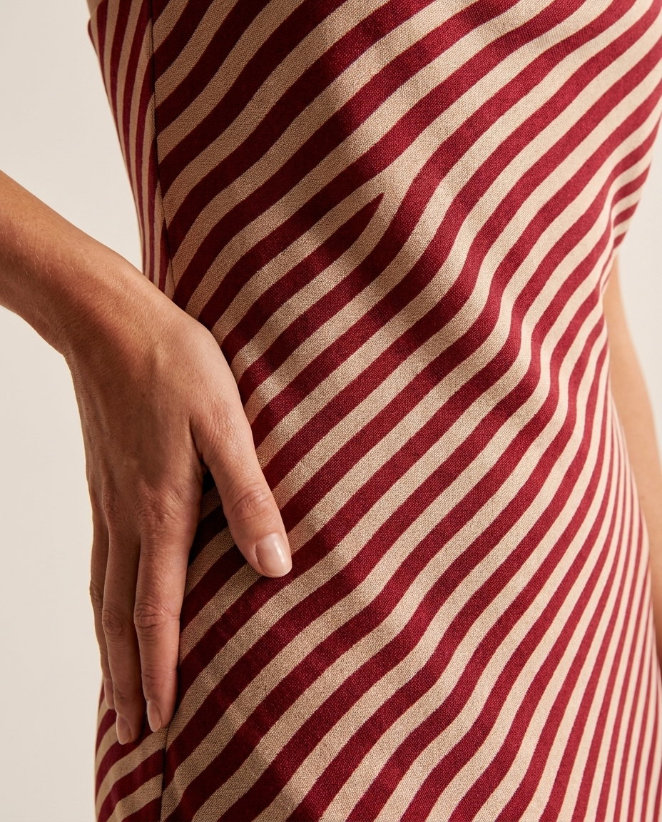 Rosine — Red Striped Slip Dress, detail