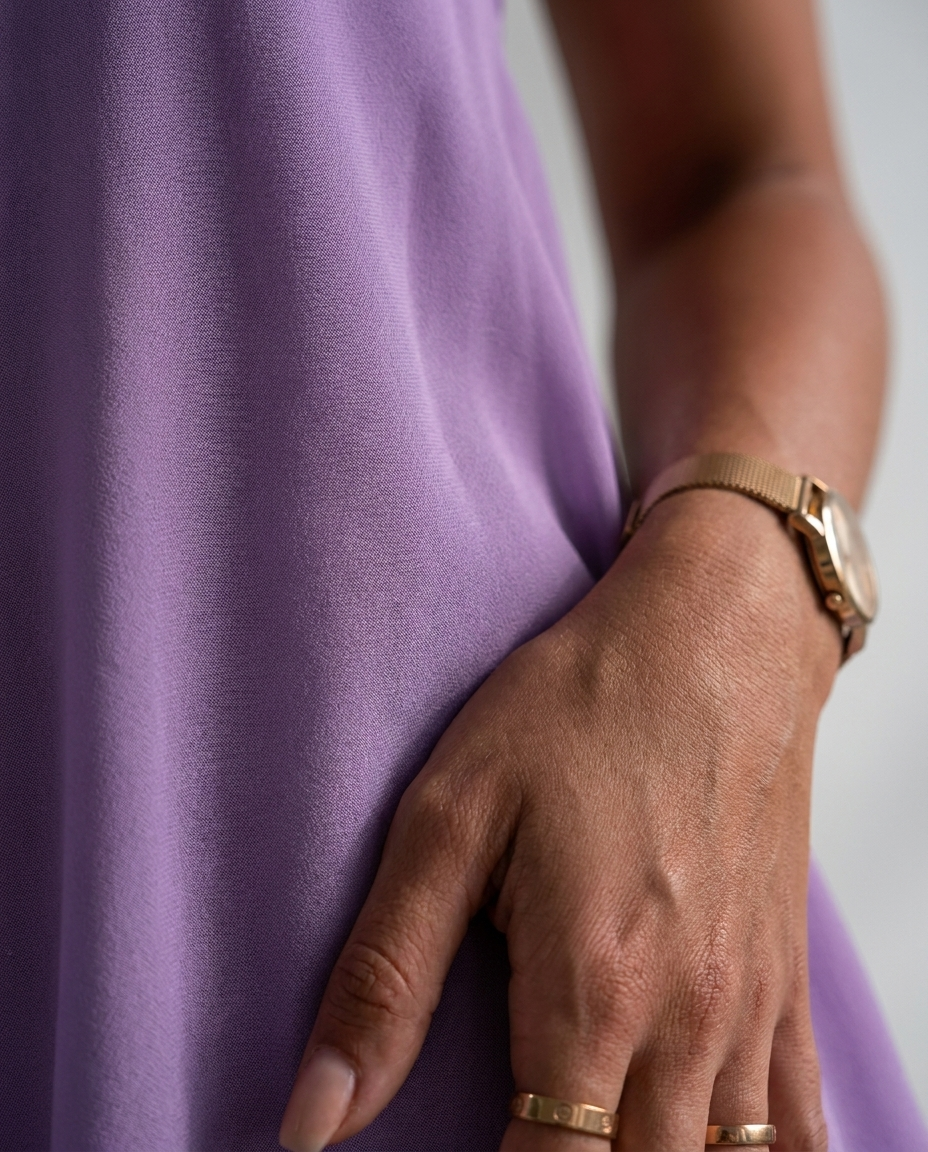 Violette — Lilac Balloon Mini Dress, detail