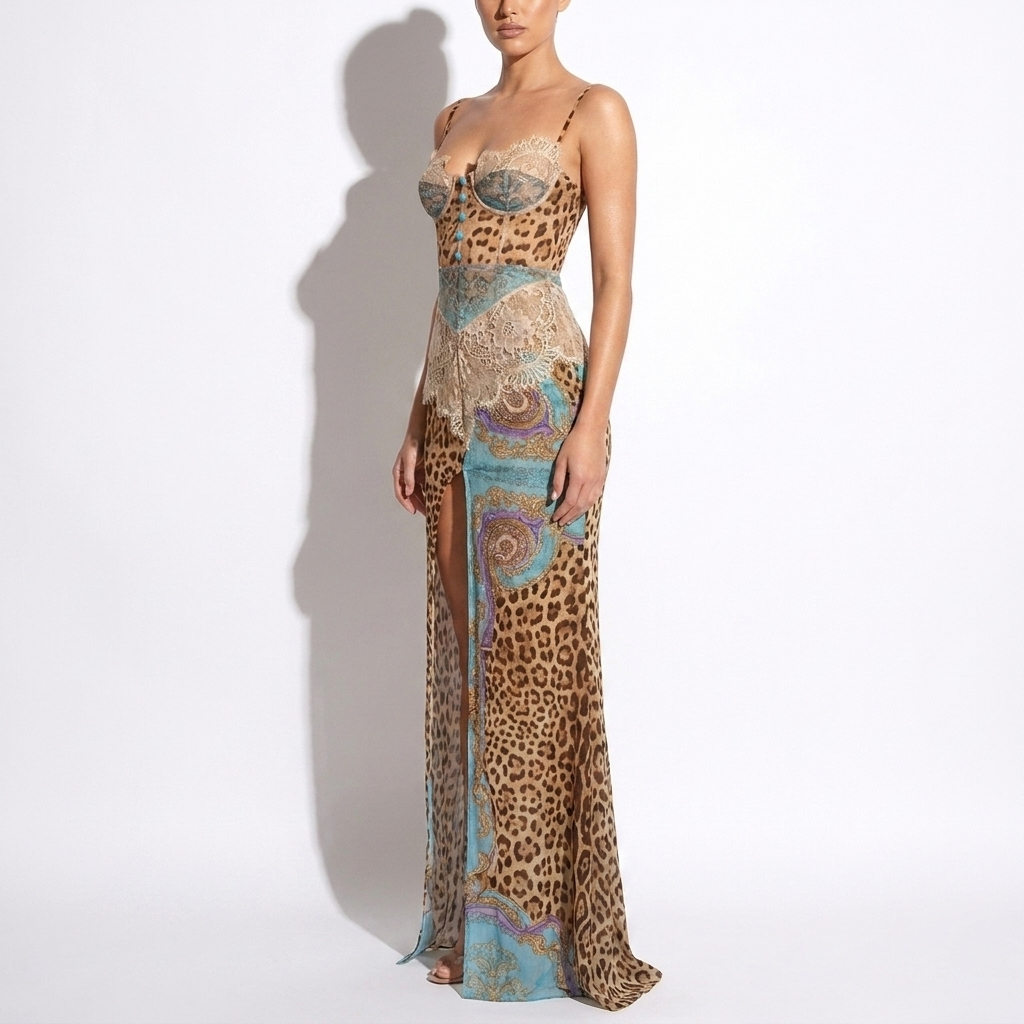 Esmée — Multicolor Beaded Bodycon Mini Dress, side view