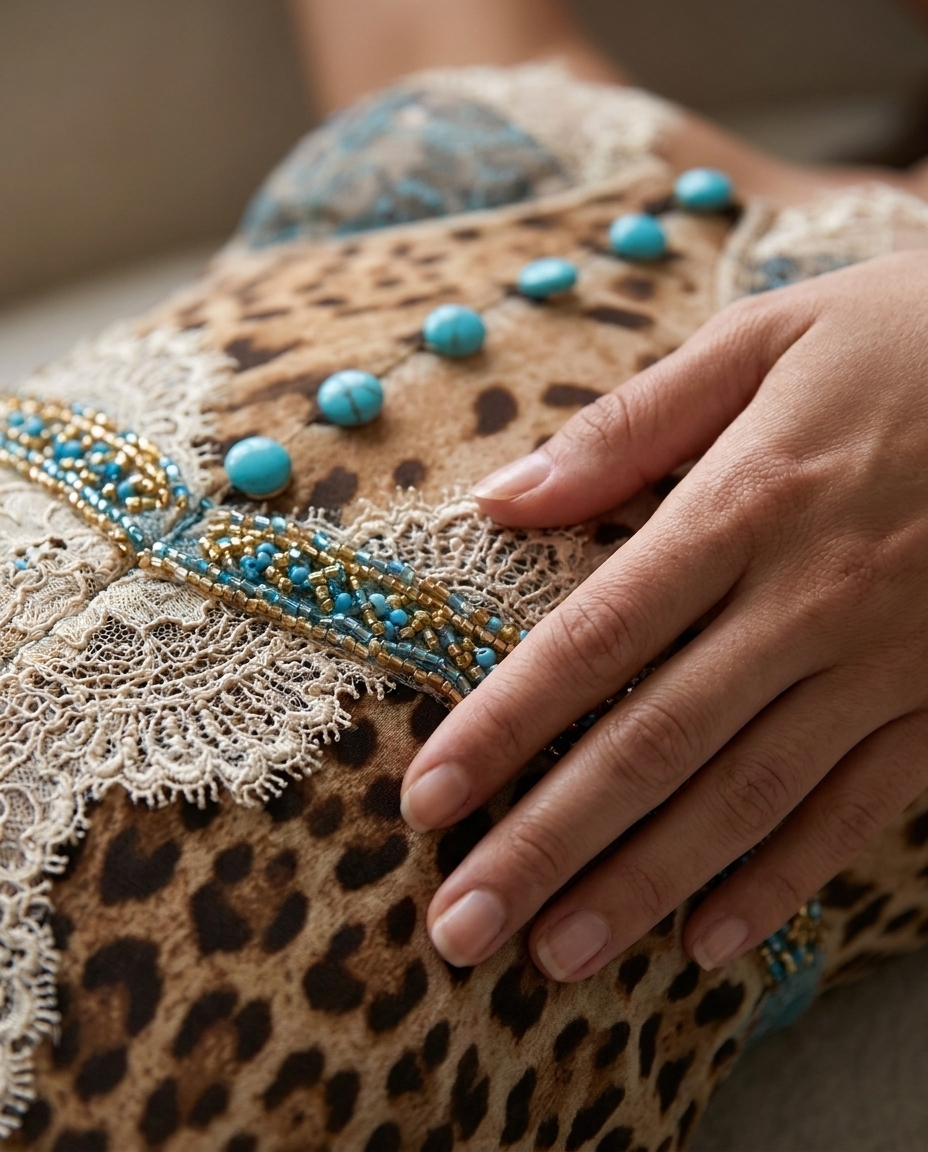 Esmée — Multicolor Beaded Bodycon Mini Dress, detail