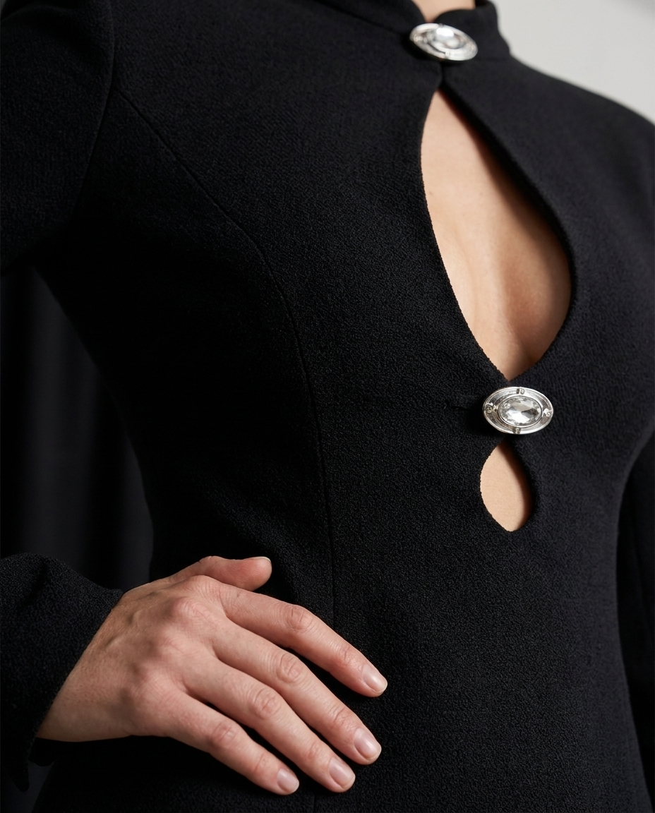 Perrette — Ivory Fitted Gown, detail