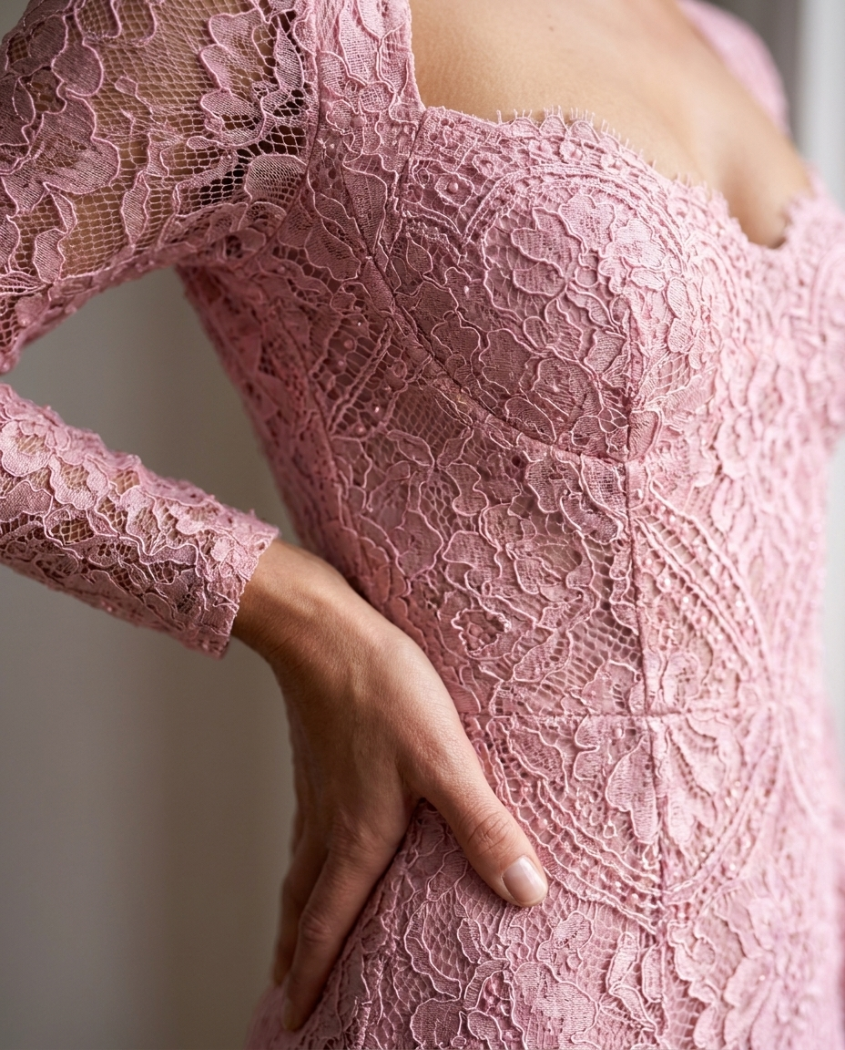 Françoise-Anne — White Lace Mini Dress, detail
